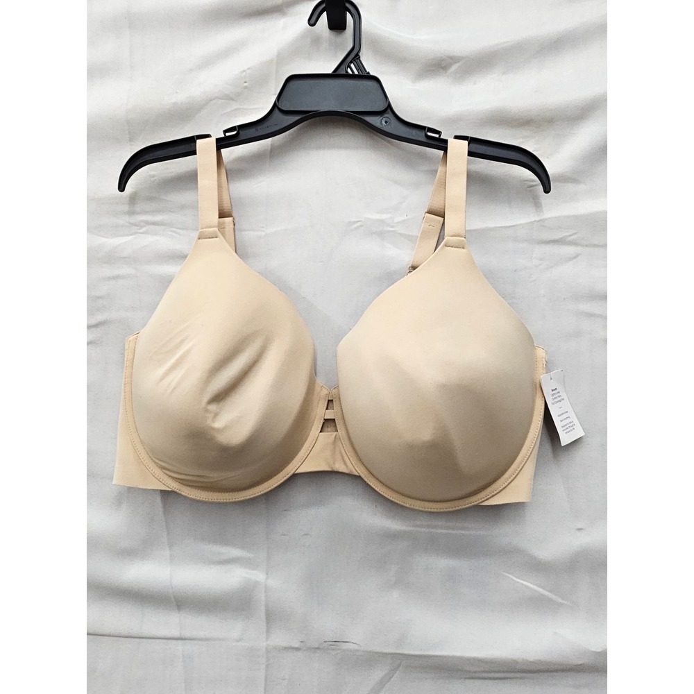 Auden Womens Full Coverage Underwire Bra Beige Nylon Blend Casual Size 42DDD
